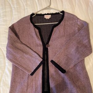 Crystal Kobe Purple and Black Chevron Cardigan